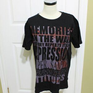 Paper Sample Womens T-Shirt fits like a L Black with Word Graphics